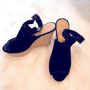 Marc Fisher, espadrille wedge, black